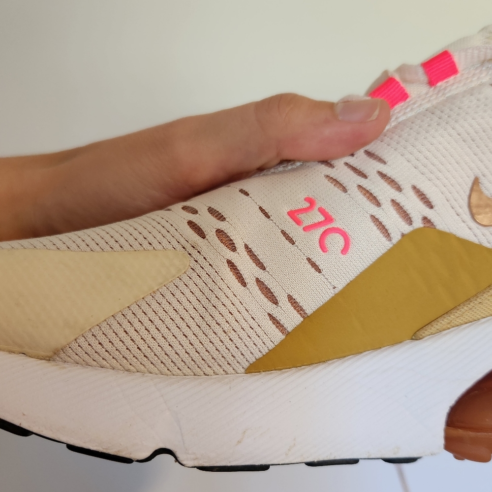 Nike Air Max 270 Pink and Gold Sneakers - Picture 4 of 15